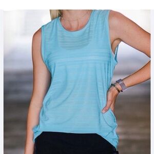 ZYIA Active Sky Blue Luxe Muscle Relaxed Fit Tank Top Women’s Size XXL